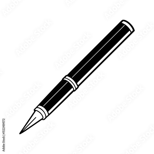 Black pen illustration isolated on transparent background