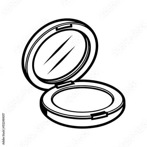 Compact powder makeup case icon isolated on transparent background