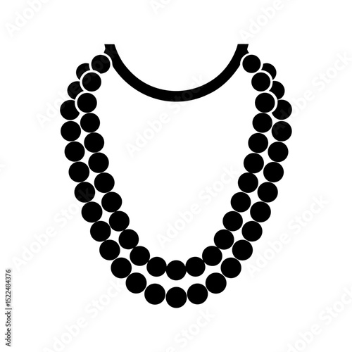 Double strand beaded necklace icon isolated on transparent background