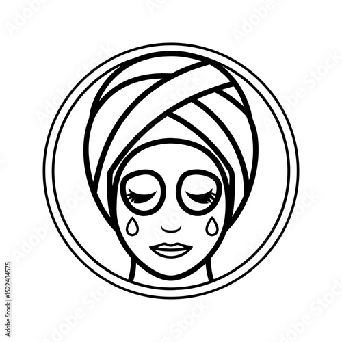 Woman with face mask and turban isolated on transparent background