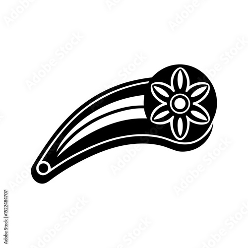 Floral hair clip design element isolated on transparent background