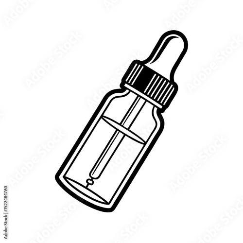 Glass dropper bottle icon isolated on transparent background