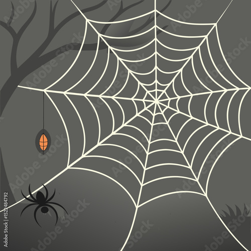 Halloween Spider Web Vector
