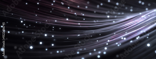 Abstract Light Streaks on Dark Fabric Representing Momentum