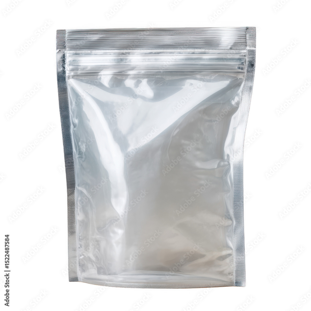 Obraz premium Clear plastic pouch isolated on transparent background