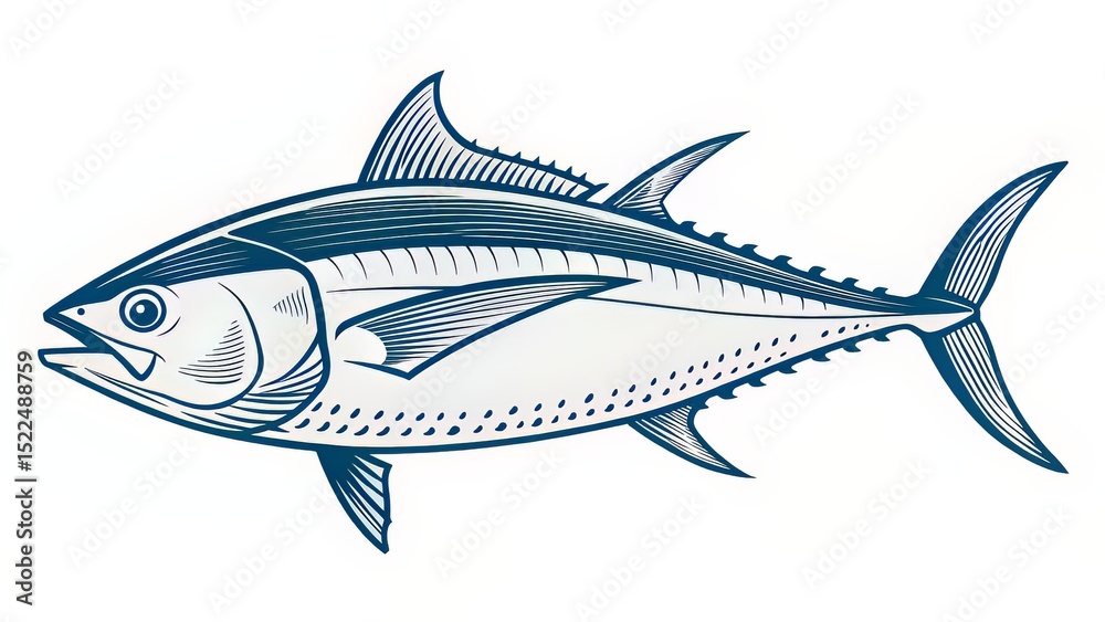 Fototapeta premium Whimsical Tuna-in-a-Can Illustration with Playful Tones