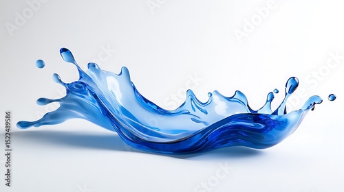 Captivating Blue Liquid Sculpture: A Mesmerizing Wave of Fluid Artistry Against a Minimalist Background, Inspiring Calm and Visual Delight.