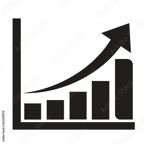 Perfect Black pictogram illustration. profit icon vector illustration for various purpose, Business chart with arrow. Collection of growth charts. Profit growth symbol. Progress bar.