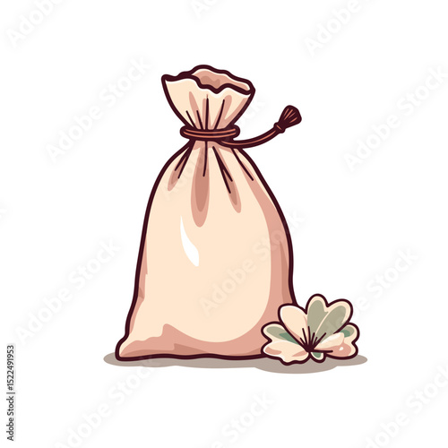 Aromatic pouch with dried flowers, perfect for relaxation and well-being. This natural aromatherapy pouch is ideal for creating a calming atmosphere in your home. Use this image for spa brochures,