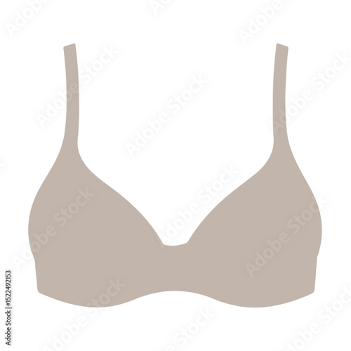 Simple beige bra, comfortable underwear for everyday wear. This basic bra offers smooth, seamless comfort.  Perfect basic bra design for lingerie catalogs and online shops.