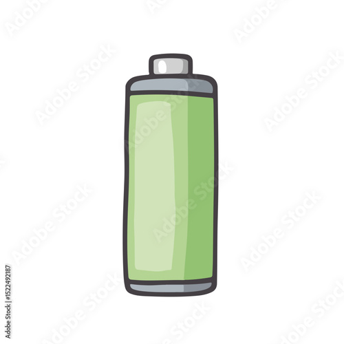 Green battery illustration.  Simple battery holder design for presentations and educational materials.  This battery holder image is perfect for presentations, tutorials,