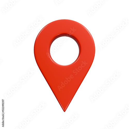 Red GPS Map Marker 3d Render Icon Illustration