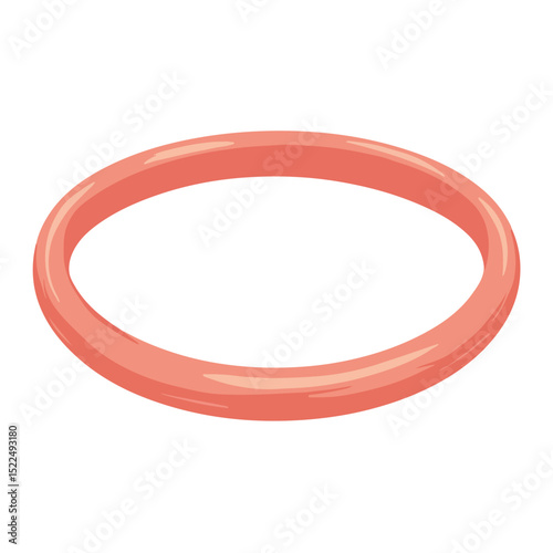 Simple coral charm bangle on white background. This elegant charm bangle is perfect for jewelry design.  Showcase this delicate charm bangle in your online jewelry store or craft project tutorials.