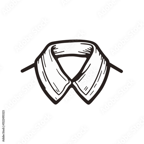 Stylish shirt collar design, simple illustration of classic men's apparel.  Clean lines and minimalist style collar perfect for fashion blogs and menswear websites.