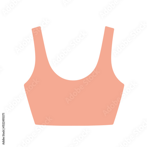 Peach sports bra mockup for apparel design. This stylish peach-colored crop top is perfect for showcasing your brand. Use this image for your online store or social media campaign,
