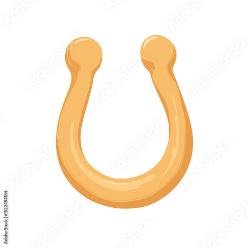 Golden horseshoe charm. Horseshoe good luck symbol. This horseshoe is perfect for jewelry design, website decoration or branding.
