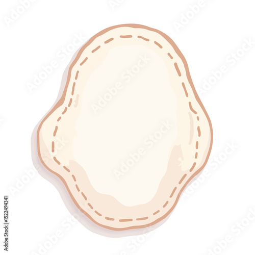 Eco cotton pad mockup for branding. Organic cotton round pad design with stitched edge.  Soft eco cotton pad is perfect for cosmetic product packaging design.