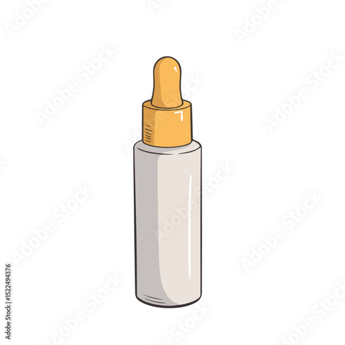 Essential oil roller bottle mockup with yellow cap.  This simple roller bottle design is perfect for aromatherapy products.  High-quality image for branding and packaging design.