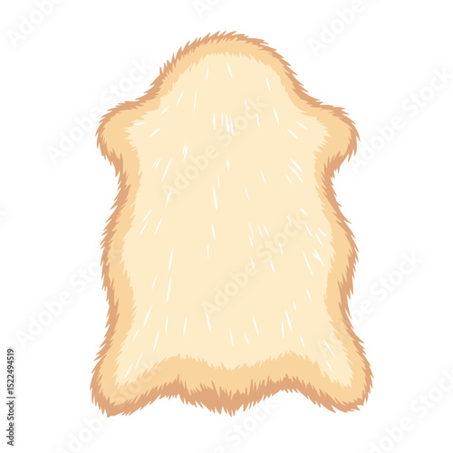 Soft faux fur rug, light beige color, shaggy texture, cozy home decor element. This faux fur rug adds warmth and comfort to any room. Perfect faux fur rug for interior design projects,