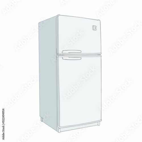 Child safety fridge lock, preventing accidental opening.  Fridge lock design ensures child safety in kitchen.  Simple fridge lock illustration perfect for brochures, manuals, and safety guides.