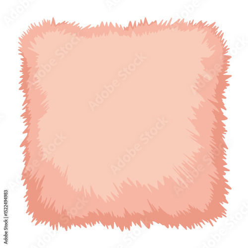 Soft pink fuzzy square cloth ideal for textile design. Fluffy square of peach colored fabric provides cozy texture for home decor. This fuzzy cloth square is perfect for website banners,