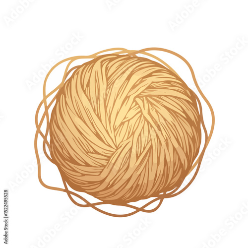 Natural jute twine ball for craft projects.  This golden jute yarn ball is perfect for handmade decorations. Jute net texture ideal for rustic design projects.