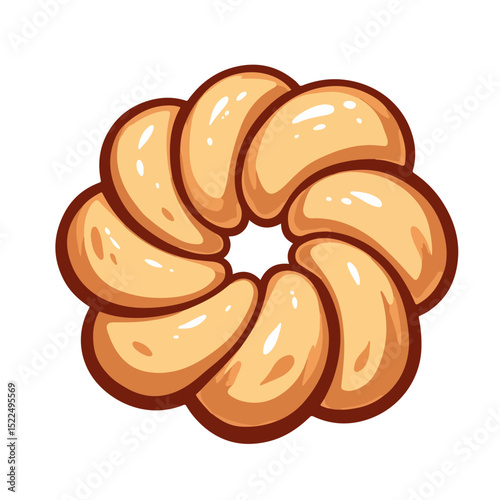 Delicious kouign amann pastry. Sweet kouign amann is a traditional Breton pastry. This image of kouign amann is perfect for bakery menu or website design.