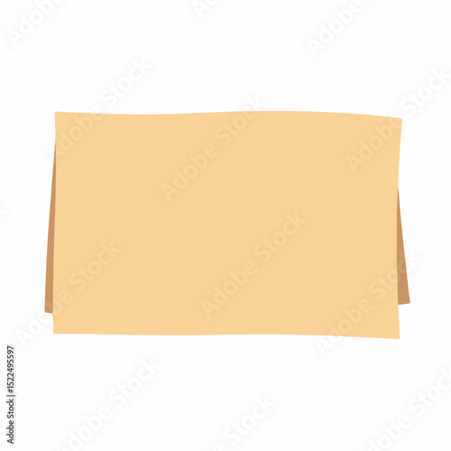Kraft paper place card mockup. Simple kraft paper card folded in half for place setting.  This blank kraft paper card is perfect for wedding invitations or restaurant menus.