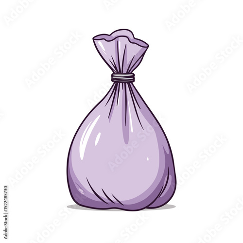 Lavender sachet in purple fabric pouch tied with string.  Scented lavender sachet perfect for drawers and closets.