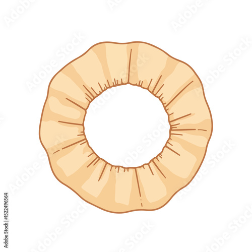 Paper napkin ring for wedding or party. Elegant paper napkin ring with pleated texture and beige color.