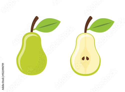 Pear icon in flat style. Fresh fruit vector illustration on isolated background. Fresh pear sign business concept.