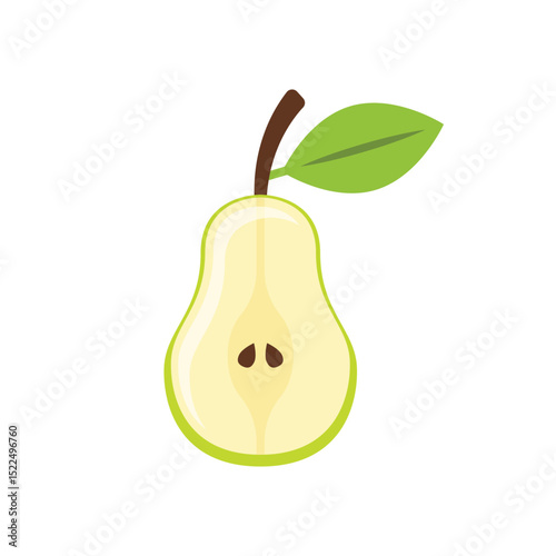 Pear icon in flat style. Fresh fruit vector illustration on isolated background. Fresh pear sign business concept.