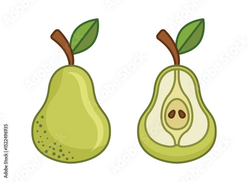 Pear icon in flat style. Fresh fruit vector illustration on isolated background. Fresh pear sign business concept.