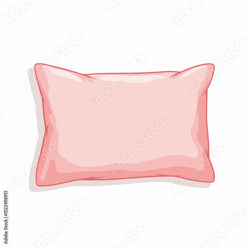 Pink satin pillowcase mockup on white background. Soft pink pillowcase with smooth satin texture ideal for sleep.