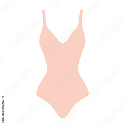 Peach-colored bodysuit shapewear for women. This body shaping garment is perfect for enhancing your figure and providing a smooth, streamlined silhouette.