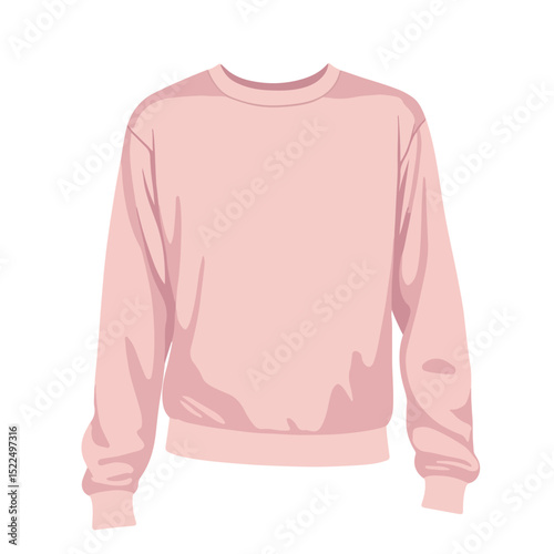 Pink sweatshirt mockup for apparel design. Stylish pale pink crewneck sweater template for branding and online stores. This soft pink sweatshirt design is perfect for showcasing your logo or print.