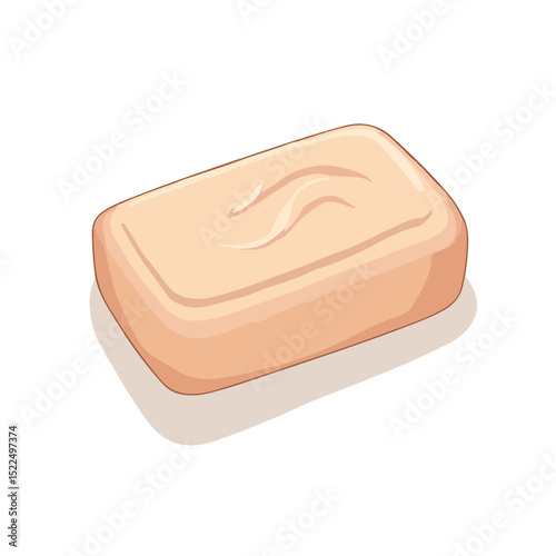 Soap bar with cutout design. Light beige soap bar with unique cutout pattern. This soap bar image is perfect for soap packaging, online store, or product catalog.