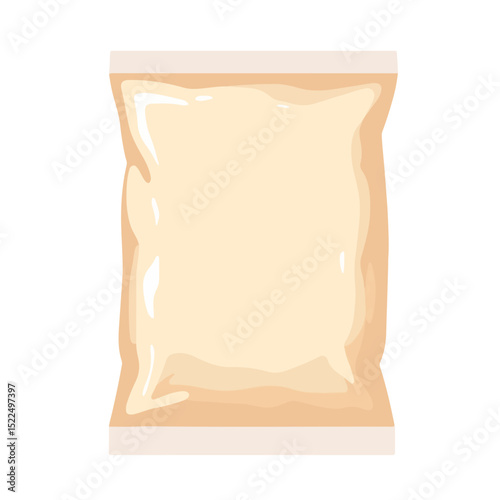 Soft sachet pack mockup with blank label. This soft sachet packaging is perfect for showcasing your product design.  Use this soft sachet pack for your branding or marketing materials.