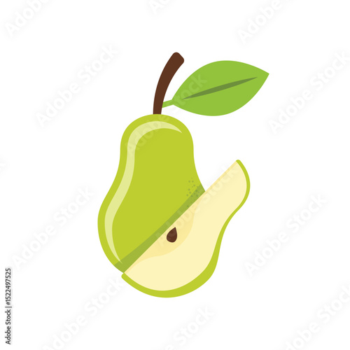 Pear icon in flat style. Fresh fruit vector illustration on isolated background. Fresh pear sign business concept.