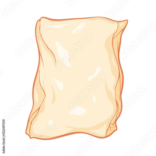 Stained napkin mockup for restaurant menu design.  This crumpled napkin graphic shows stains and creases, perfect for vintage or rustic themes.
