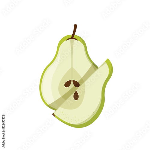 Pear icon in flat style. Fresh fruit vector illustration on isolated background. Fresh pear sign business concept.