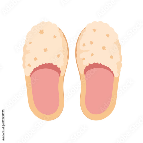 Soft terry cloth slippers with floral pattern. Cozy and comfortable home slippers ideal for relaxing evenings.