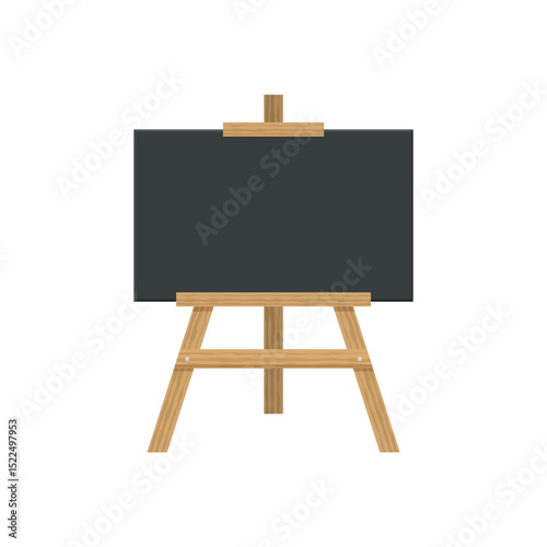 Painting easel icon in flat style. Canvas vector illustration on isolated background. Artistic paper sign business concept.
