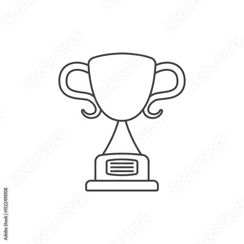 Trophy cup icon in flat style. Award prize vector illustration on isolated background. Champion sports event sign business concept.