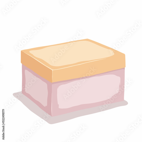 Pink gift box with light orange lid. Elegant gift box perfect for special occasions, birthdays, or anniversaries. This stylish gift box is ideal for product packaging or online store presentation.