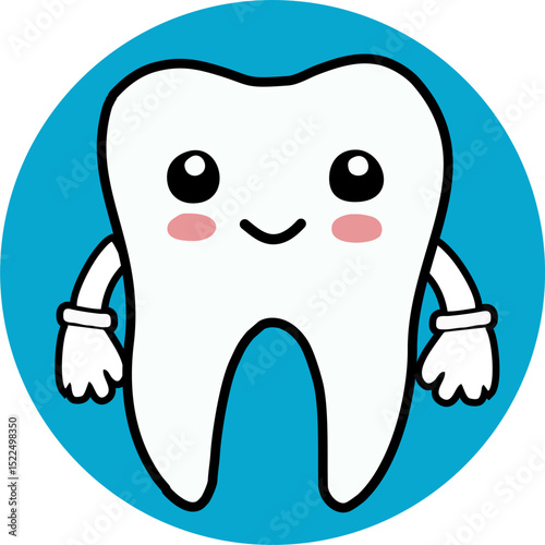 Dental care logo vector illustration with tooth, teeth and toothpaste