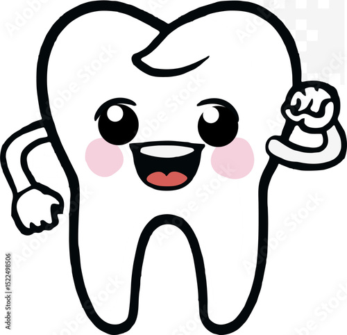 Dental care logo vector illustration with tooth, teeth and toothpaste