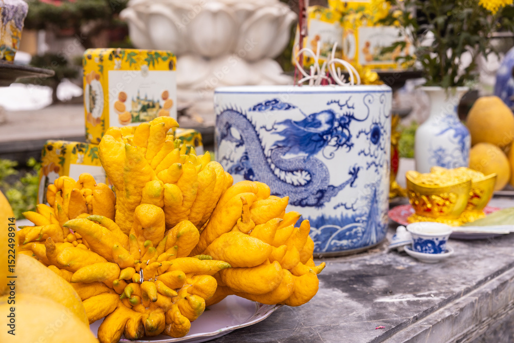 Ceremonial display of Buddha hand in Vietnam Ceremonial display of Buddha hand in Vietnam