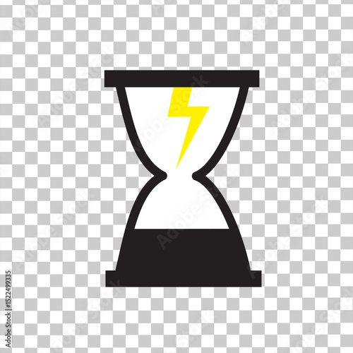 hourglass vector icon. Timer icon, hourglass to view the set time. Vector illustration of an hourglass