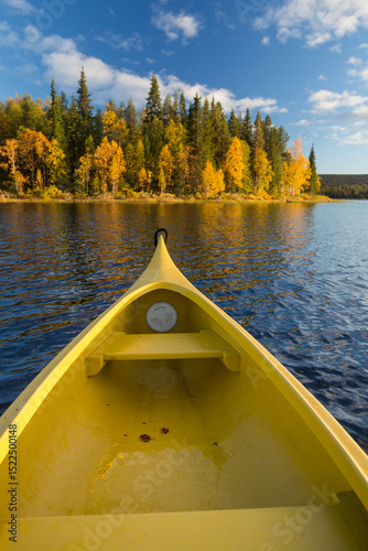 Kayaking on a quiet lake in Sweden